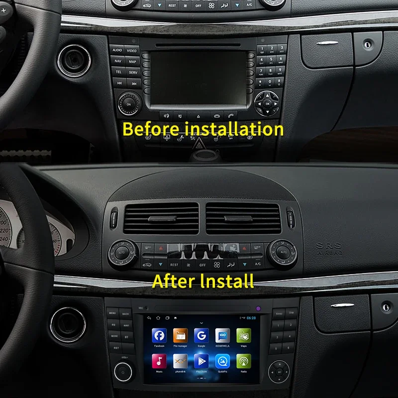 CarPlay 7\'\' Android 14 Car Radio For Mercedes Benz E class W211 E200 E220 E300 E350 E240 E270 E280 CLS CLASS W219 Car Radio WIFI