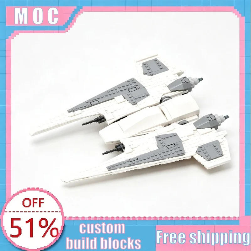 

501 PCS MOC Sci-Fi Mandalorian Fang Fighter Starship Model Custom Creative Building Blocks Educational Assembly Toy Popular Gift