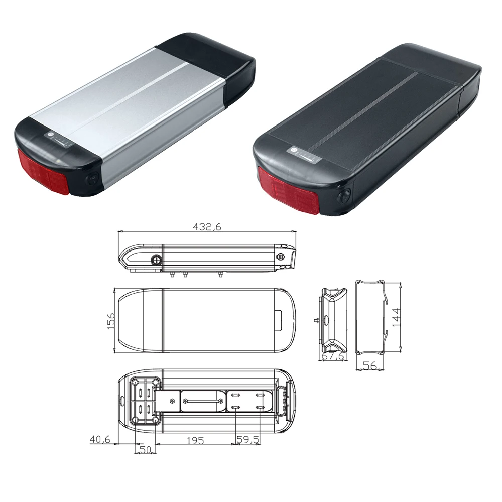 City Ebike Rear Carrier Dolphin Ebike Battery 36V 10Ah 13Ah 15Ah 16Ah 20Ah for Phylion XH370-13J Maratron XH370-10J Luggage Akku