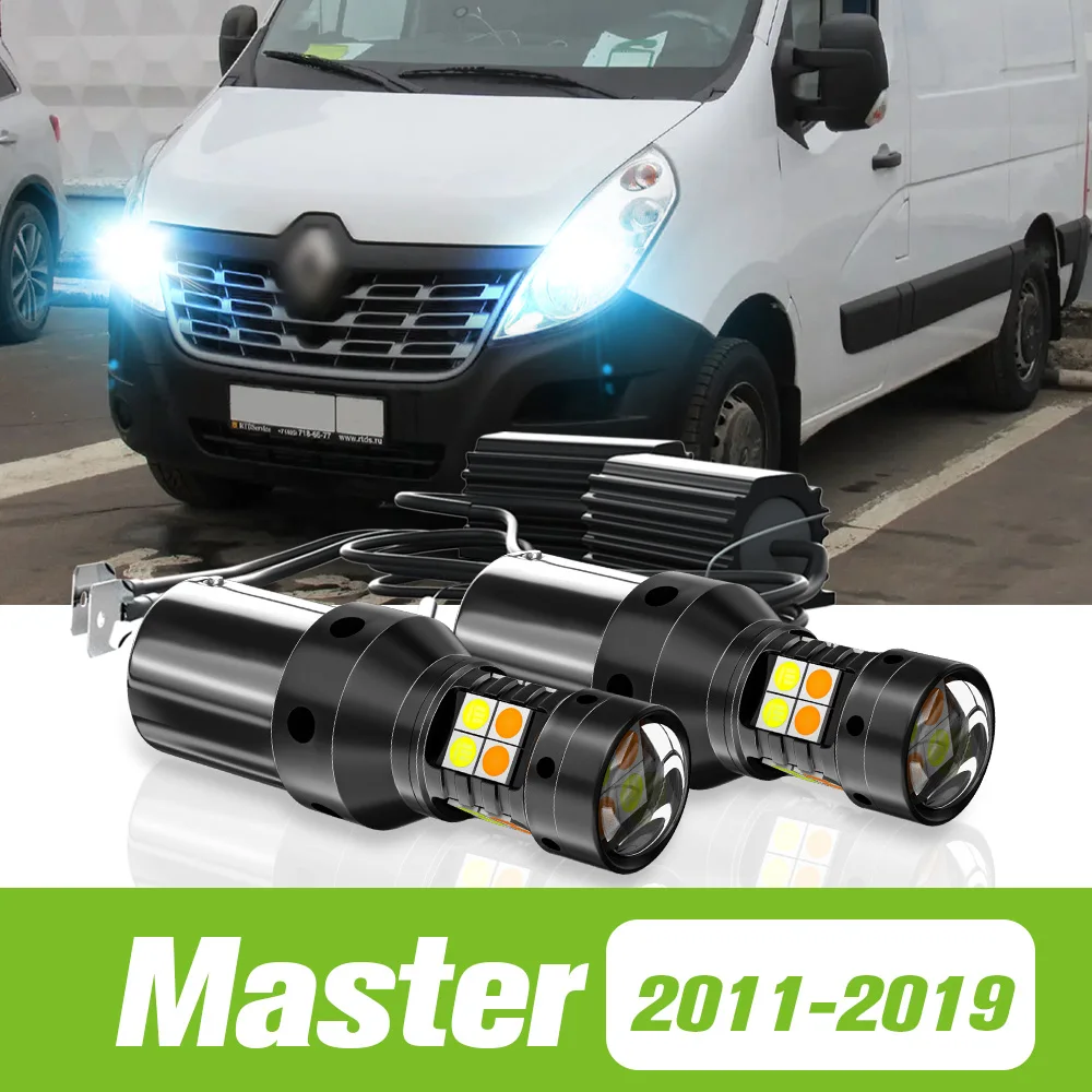 2pcs For Renault Master 2011-2019 Dual Mode LED Turn Signal+Daytime Running Light DRL 2012 2013 2014 2015 2016 2017 Accessories