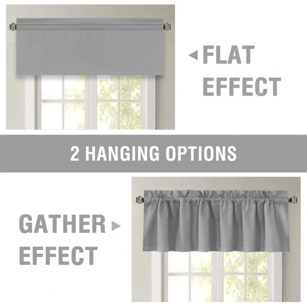 Curtain Valance with Blackout Coating Blackout Curtain Valance 2pcs Light Blocking Curtain Valance Modern Solid Color for Room