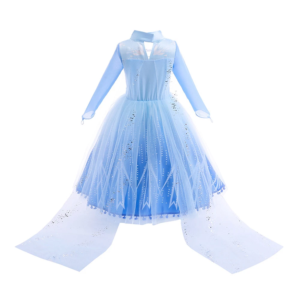 Vestidos de Elsa para niñas, ropa de disfraz para niños, Vestido de princesa para Cosplay, Vestido de reina de la nieve, fiesta de cumpleaños para niños, Sukienki