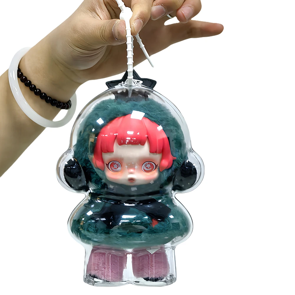 

Transparent Doll Dust Case Portable Organizer Box for Skull Panda Winter Movement for SP Doll
