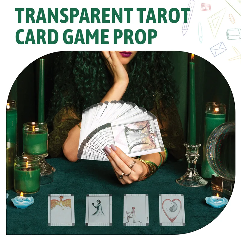

B84B-Transparent Tarot Cards Must Have Game Set For Teens Indoor Outdoor Divination Deck System
