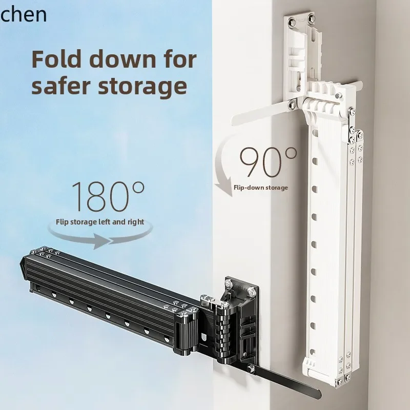 

foldable clothes drying rack invisible telescopic clothes drying rod wall-mounted balcony outdoor indoor sill quilt