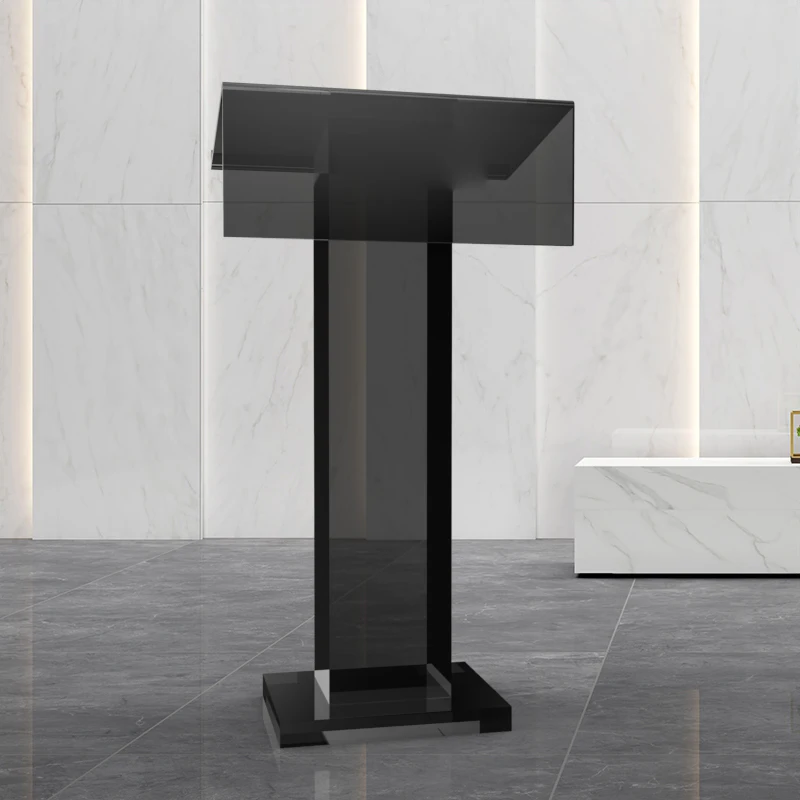 Transparent Acrylic Simple Podium Reception Desk Consultation Counter Meeting Host Stand Classroom Desk Office Furniture