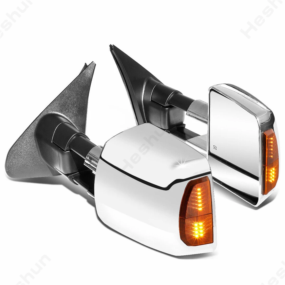 

Pair For 2007 2008 2009 2010 2011 2012 2013 2014 2015 2016 2017 - 2021 Toyota Tundra Sequoia Power Heated LED Signal Tow Mirrors