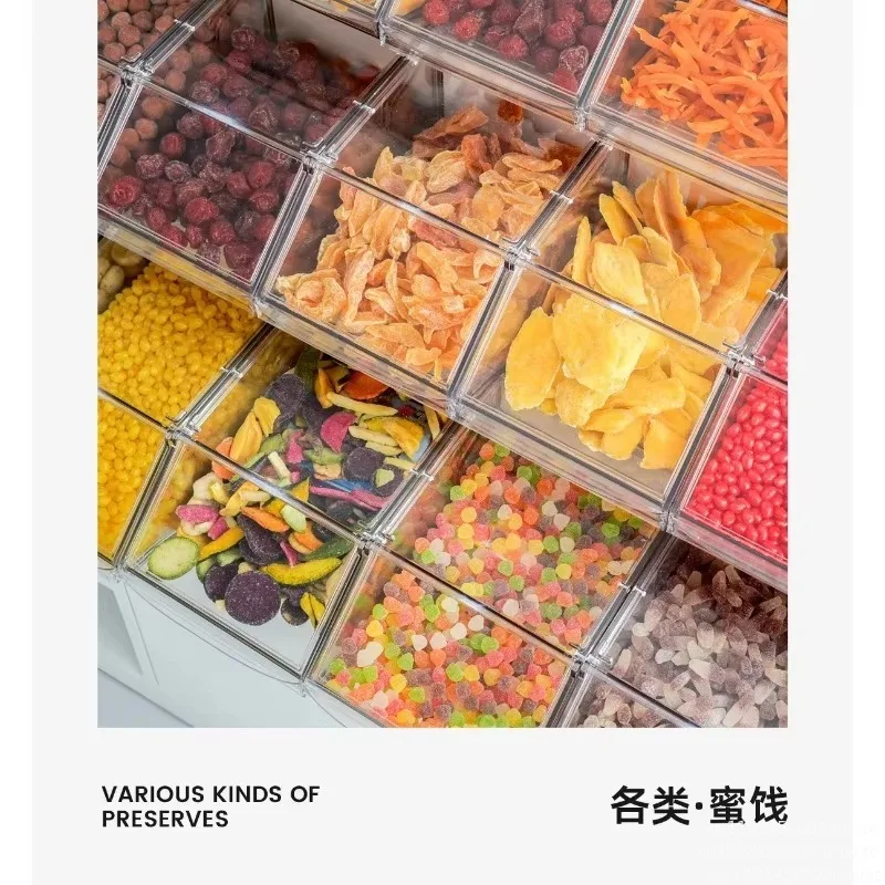 Supermarket Dry Goods Display Box Transparent Stackable Food Storage Box with Lid
