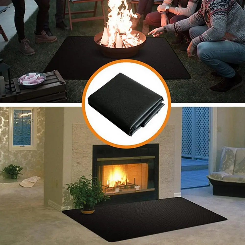 

Size Fireplace Mat Fireproof Mat for Bbq Grill Heat Resistant Flame Outdoor Protection Rug for Deck Patio Lawn Heat Resistant