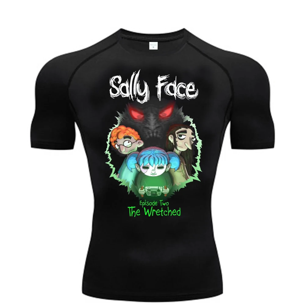 Sally Face top tees Quick-Dry Gym Fitness harajuku dollette funny 2000s japan graphic clearance sales Psychedelic