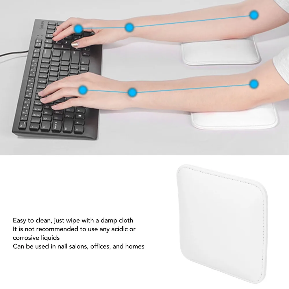 PU Leather Manicure Elbow Pad Elastic Soft Comfortable Nail Art Rest Pad White Nail Elbow Rest Salon Manicure Use