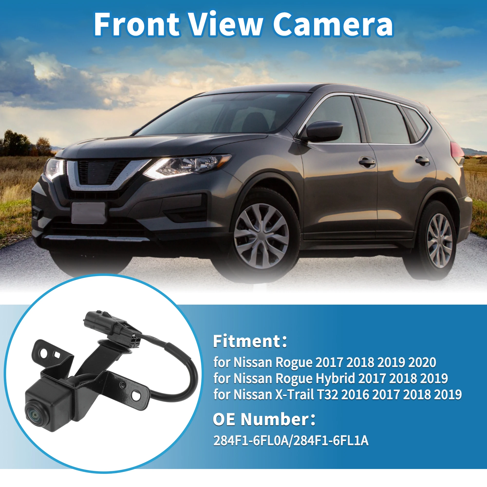 

UXCELL Front View Parking Assist Camera 284F1-6FL0A for Nissan Rogue 2017-20 Hybrid 2017-19
