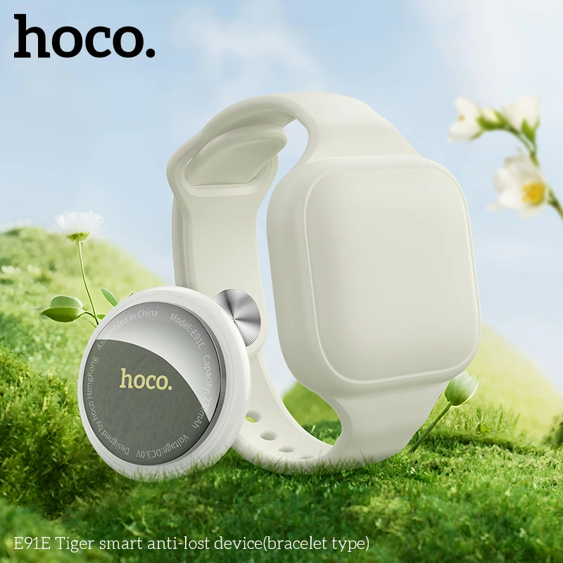 HOCO E91E Mini étiquette de suivi GPS intelligente Compatible avec iOS Apple Find My App rappel Anti-perte clé de voiture dispositif de localisation d'animaux de compagnie pour enfants