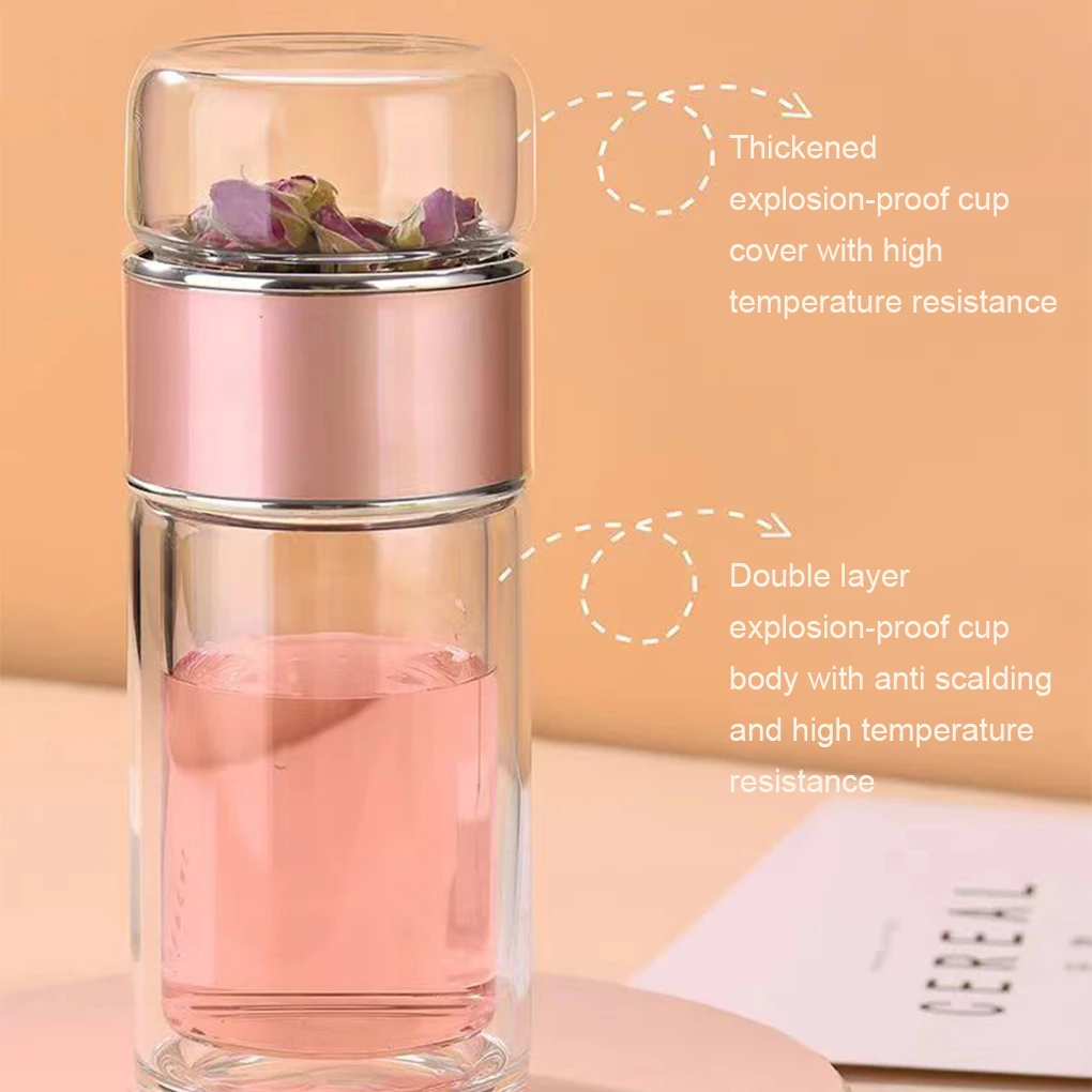 Tea Infuser Mug High-Borosilicate Glass For Fresh Brews Sealing Without Water Leakage Glass Teacup