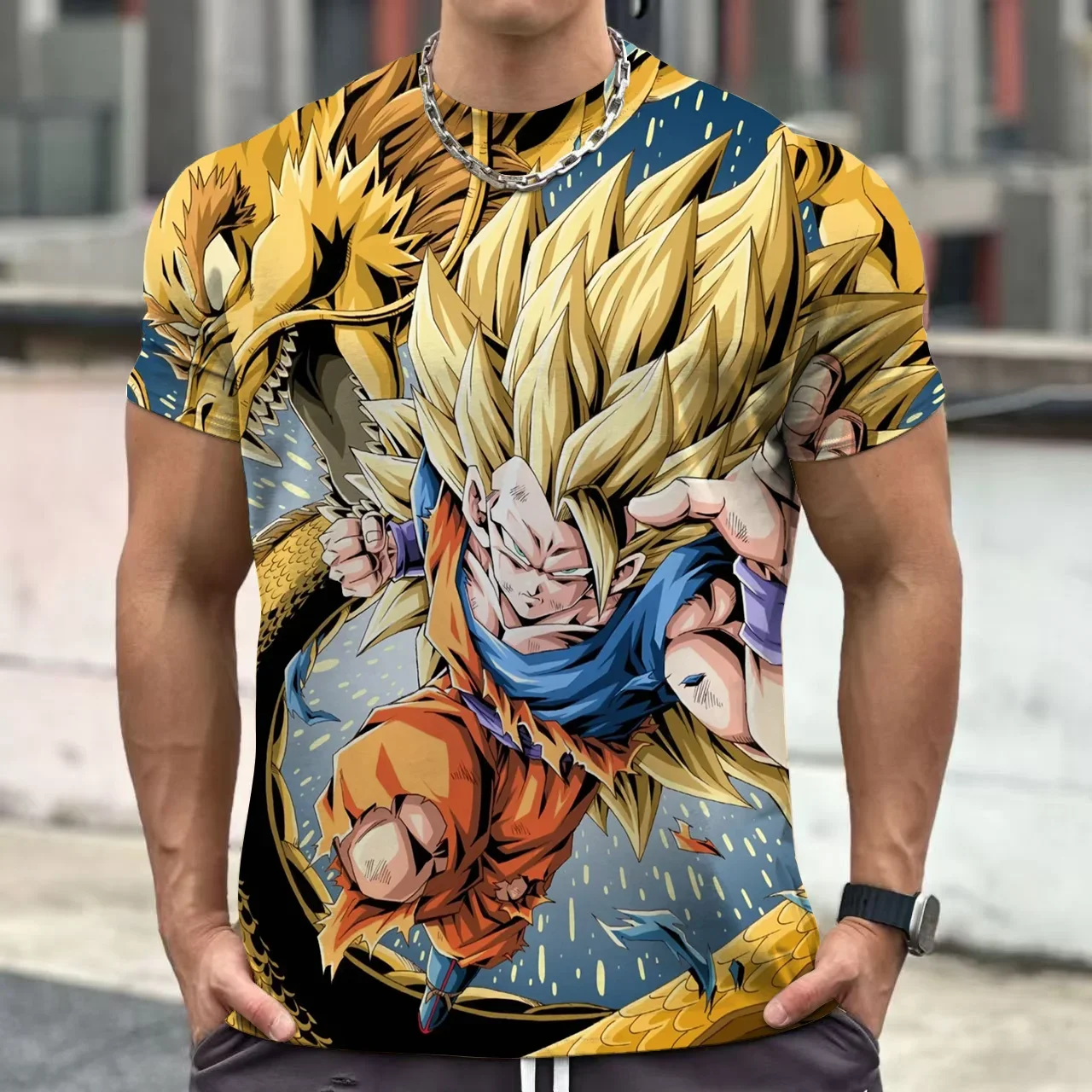 

Men Clothing Short Sleeve Dragon Ball Z T Shirt Oversized Men's T-shirt Streetwear Shirts New Tops Hip Hop Goku Fashion Vegeta
