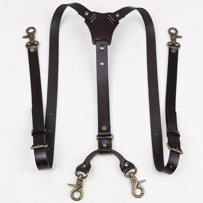 2*140Cm Wide Leather Suspenders Adjustable Suspenders Man For Pants Harness Man  Tactical Suspenders For Trousers Husband Braces