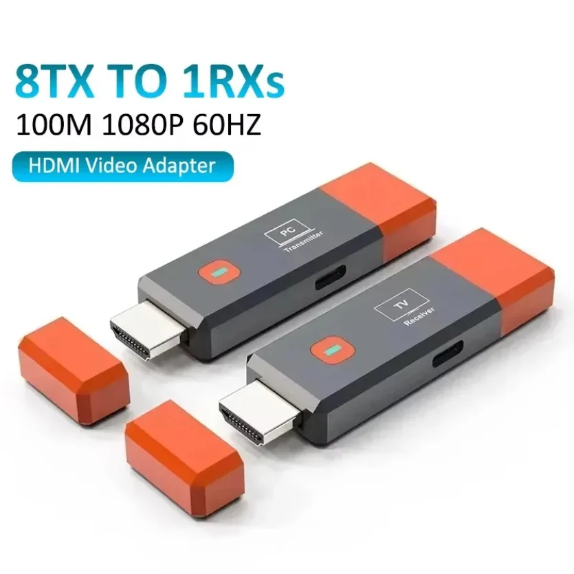 TOGYN 100M transmisor receptor inalámbrico Compatible con HDMI adaptador de pantalla extensor Plug & Play para cámara PS4 PC portátil a TV