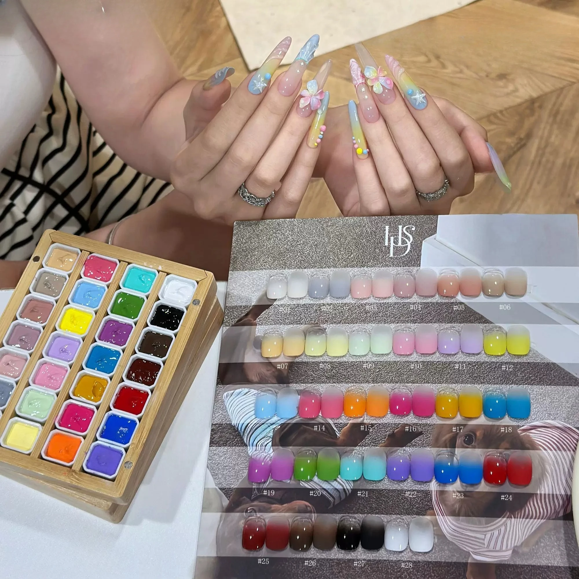 4 In 1 Pat Painting Gel Nail 28 Colors Semi Permanent Soak Off UV LED Nails DIY Gel Used For Gradient Stamping Pattern Manicure