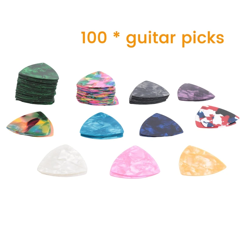 100PCS กีตาร์ Picks,ความหนา 0.46 มม.สีสัน Celluloid กีตาร์ Pick Plectrums สําหรับเบส,ไฟฟ้า,กีตาร์อะคูสติก