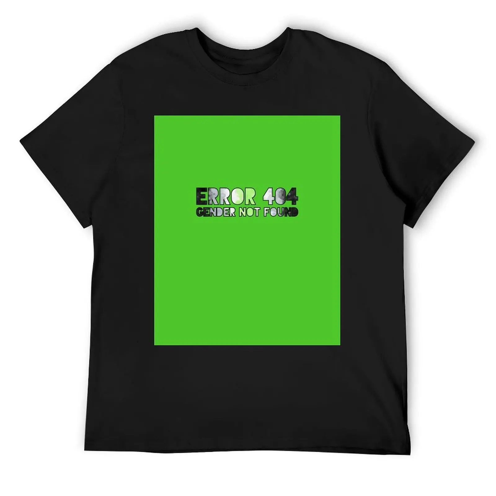 Error 404 - Gender Not Found Agender/Black T-Shirt vintage graphic tee shirts graphic tee mens clothes