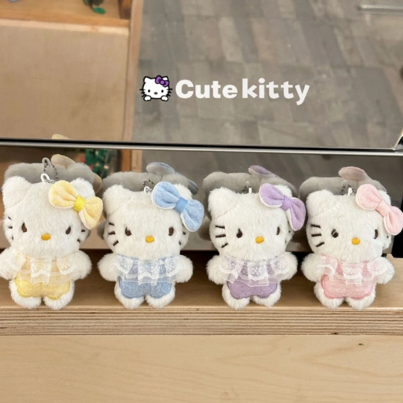 

1/4 Pcs Sanrio Hello Kitty Cute Cat Pendant Plush Keychain Kawaii Bag Charm Accessories