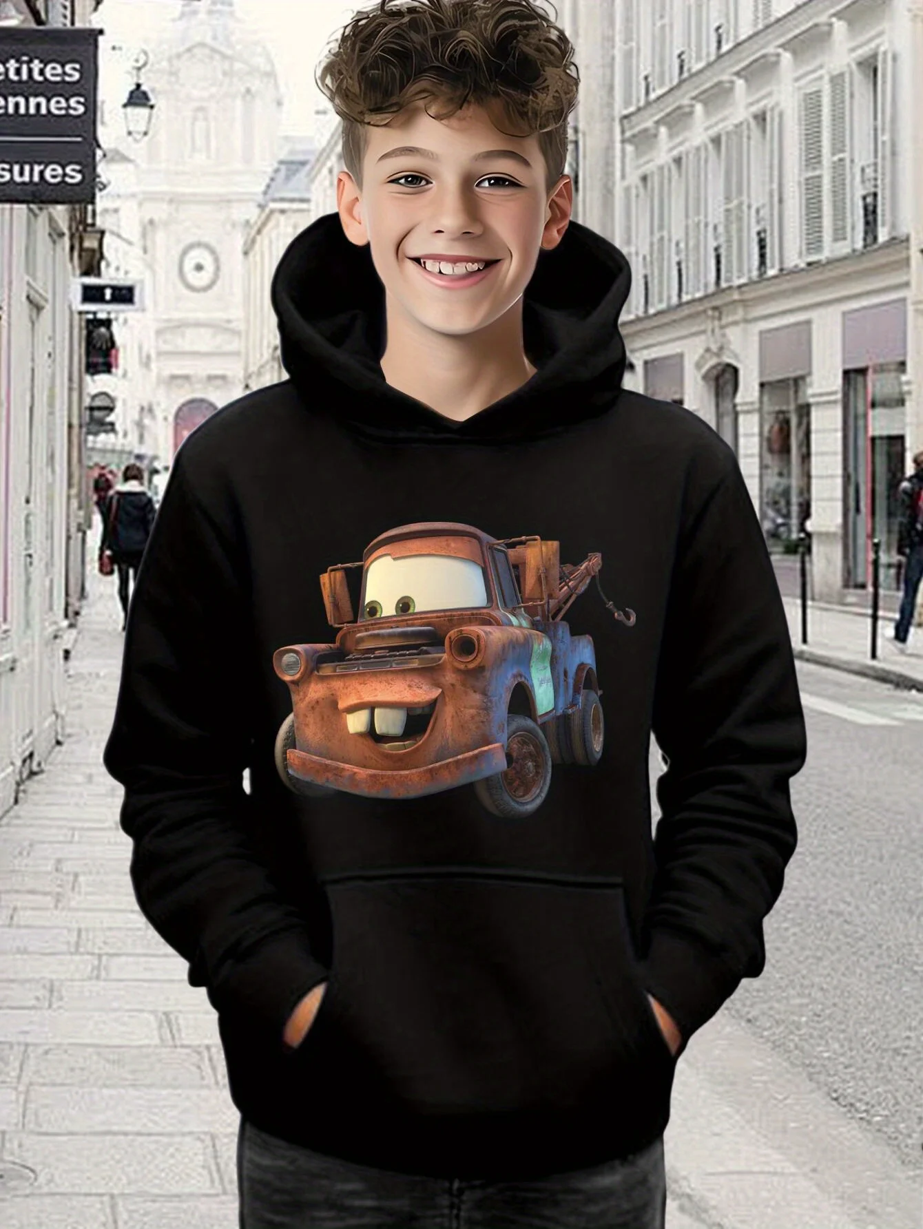 هودي مريح من القطن Lightning McQueen، مقاسات متعددة للأطفال والمراهقين والبالغين، ملابس كاجوال للداخلية أو الخارجية في الخريف والشتاء #5