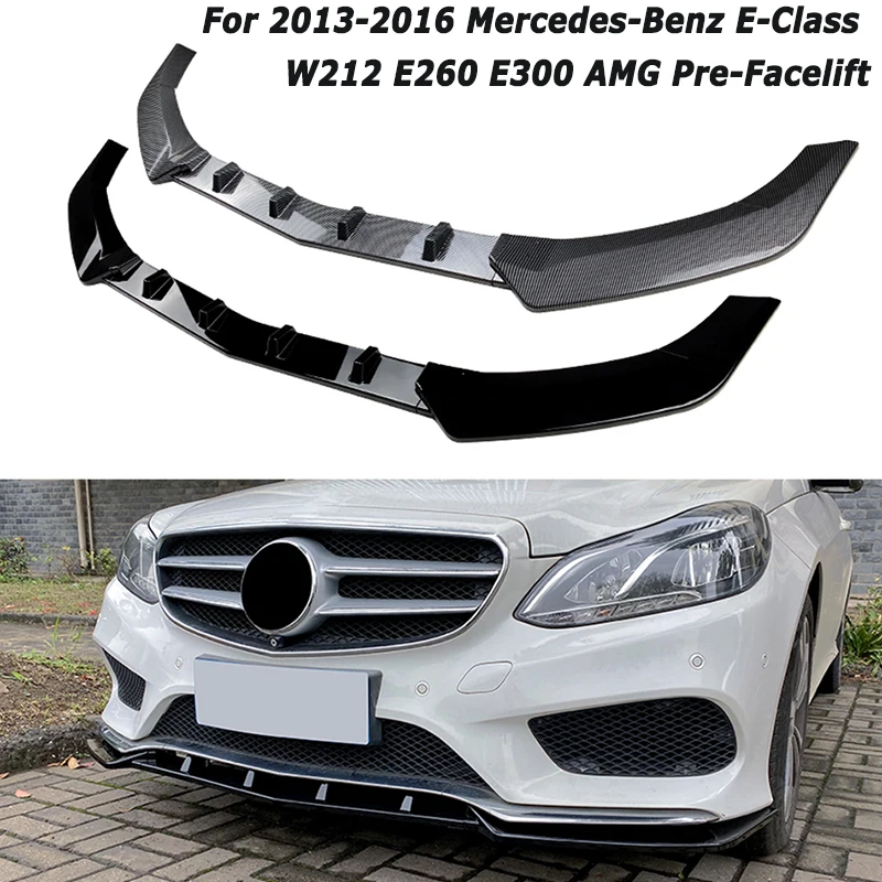 

For Mercedes-Benz E-Class W212 E260 E300 AMG Pre-Facelift Car Front Bumper Lip 2013-2016 Exterior Tuning Parts Auto Accessories