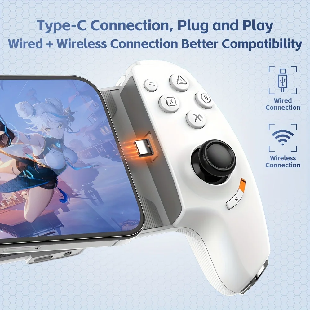 NEW Gamwing AoBing Max Mobile Phone Game Controller Game pad Joystick Type-C Wired & BT Compatible with Android, iOS, PC, Switch