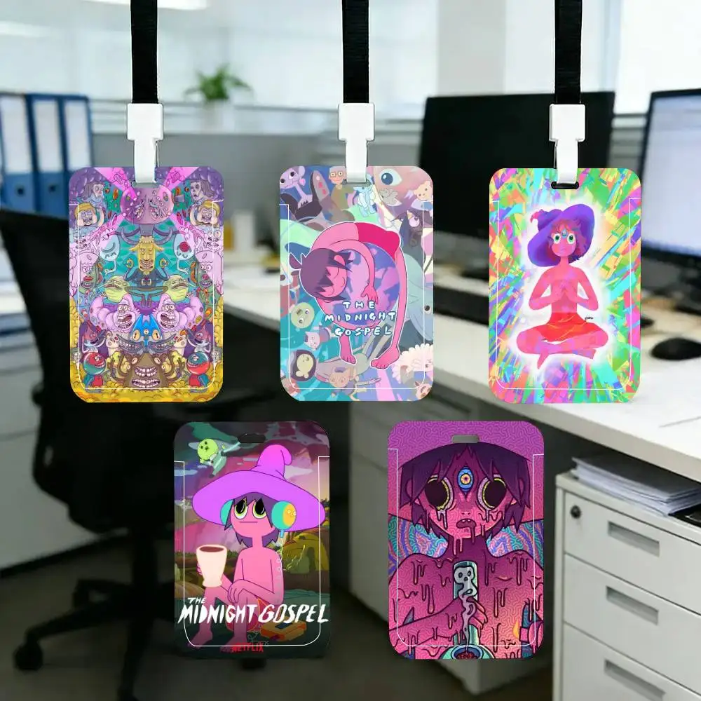 T-The Midnight Gospel Anime  ID Card Holder Neck Strap Pendant Door Badge Holder Lanyards Keychain Work Credential Case Gift