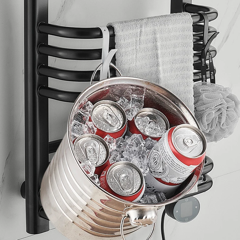 Kitchen Bathroom Hanger Hooks Storage Racks White Heated Towel Holder Hook Radiator Rail Clothes Scarf Hanger Hooks Organizer