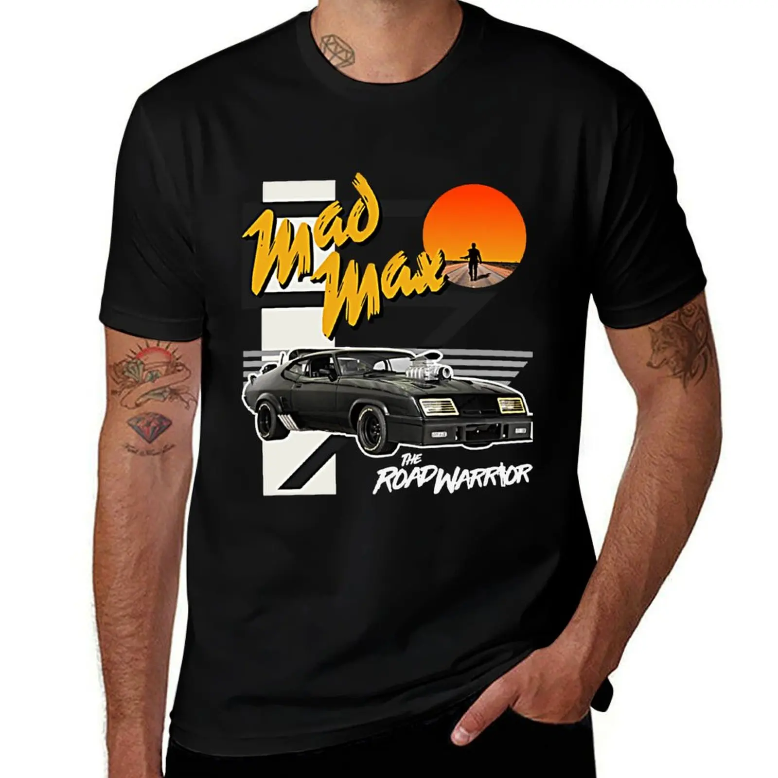 

The cotton T-Shirt package t plain for black shirt Max casual man Interceptor V8 Road Warrior Mad man t-shirt