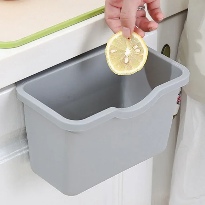 Kitchen Cabinet Door Hanging Trash Garbage Bin Can Rubbish Container Mini Waste Bins Household Rubbish Cleaning Tool Dustbin