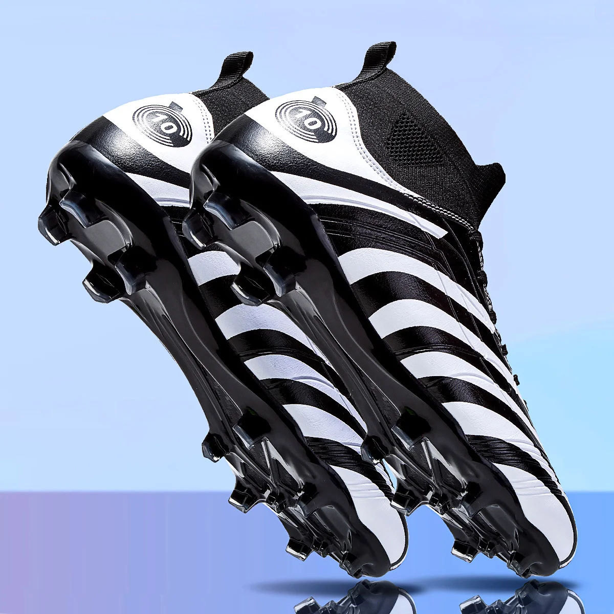 

Original Zebra Pattern Men Soccer Shoes Grass Training Futsal Quality AG/TF Football Boot Cleats Non-Slip Outdoor Sneaker Unisex