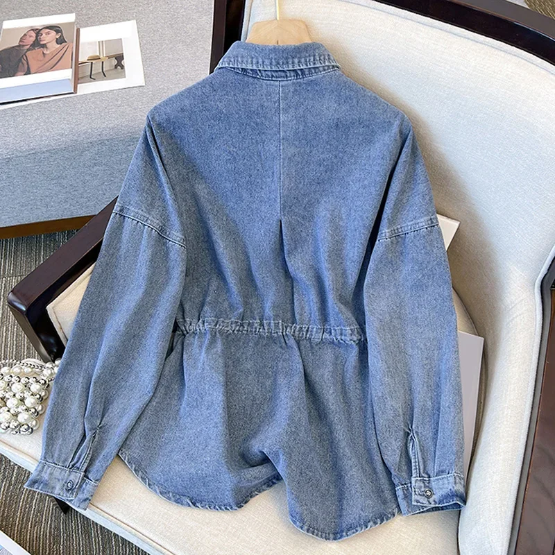 Neue 2023 Frühling Herbst Vintage Frauen Blusen Casual Mode Denim Shirts Koreanischen Stil Langarm Dame Tops ERWR