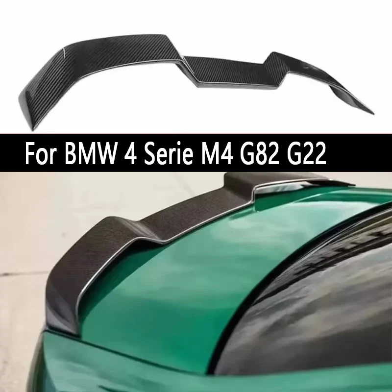 

For BMW 4 Serie M4 G82 G22 425 430 440 Carbon Fiber Tail fins Rear Trunk Spoiler Guide Wing Rear Wing Car Trunk Diverter