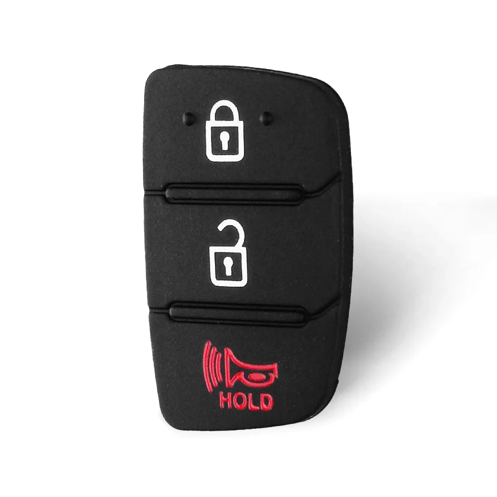 KEYYOU 10 Uds llave remota de repuesto almohadilla de goma 3/4 botones para Hyundai Creta I20 I40 Tucson Elantra Santa fe Solaris ix35 ix45