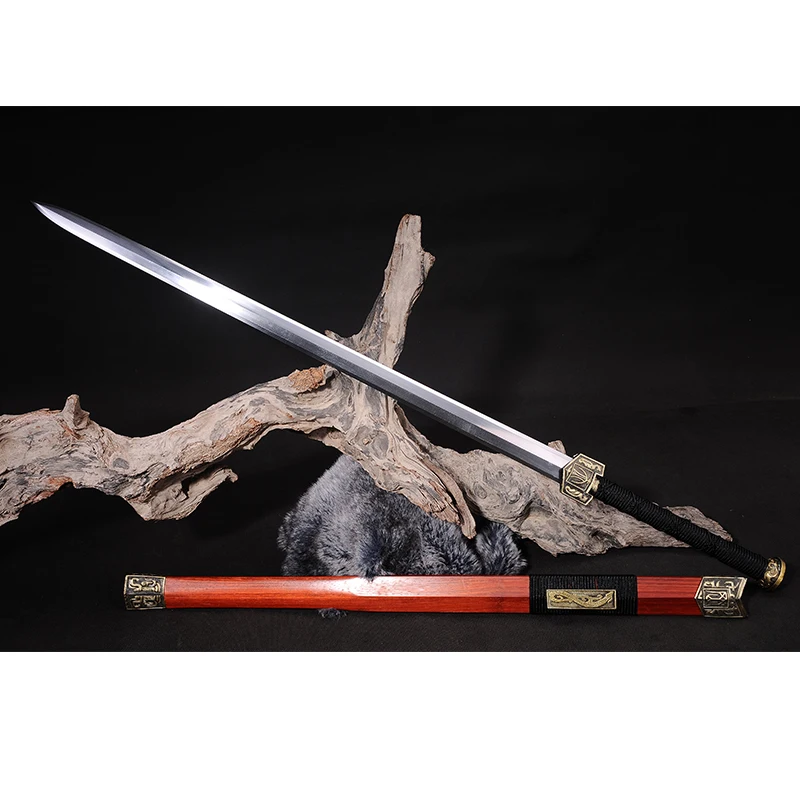 Chinese Sword Jian, High Carbon Steel Blade, Diamond Shape, Metal Craft, Home Decoration, Twin Handed Swords, Antique Bronze