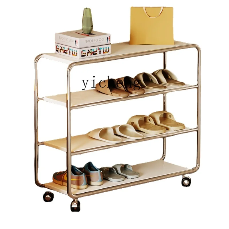 

Zf Mid-Ancient Shoe Rack Simple Household Entry Stainless Steel Modern Multi-Layer Storage Space-Saving Dustproof