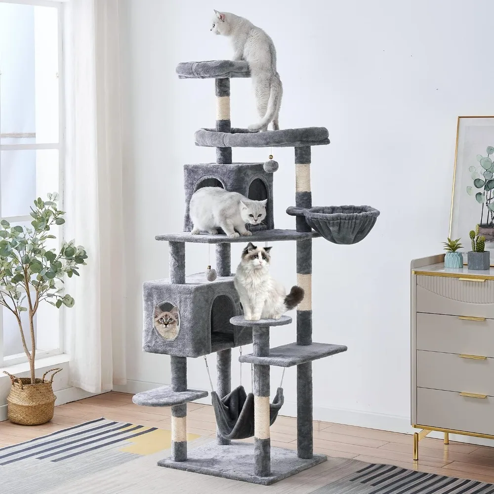 

Cat Tree Plush Perches Tree for Cats Trees 71.6 Inches Cat Tower for Indoor Cats Castle Towers Supplies Pet Products Cat tree