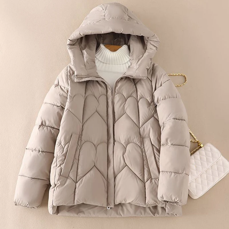 Rimcoy 2024 Casual Hooded Parkas Women Winter Warm Zipper Up Puffer Jacket Woman Solid Color Korean Cotton Padded Jackets Female