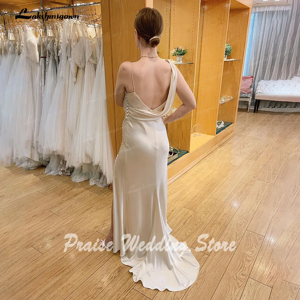 Lakshmigown Split Side Backless Spaghetti Straps Mermaid Wedding Dress for Women 2024 Bridal Party Gown vestidos fiestas bodas