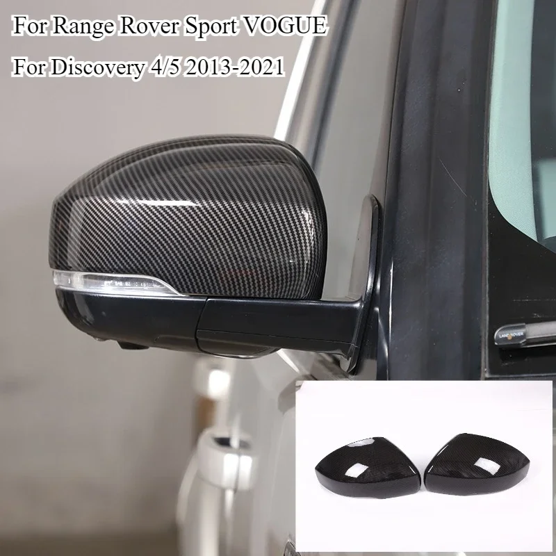 Couvercle de rétroviseur de voiture en Fiber de carbone ABS adapté pour Range Rover Sport VOGUE pour Discovery 4/5 2013 – 2021, accessoires de voiture