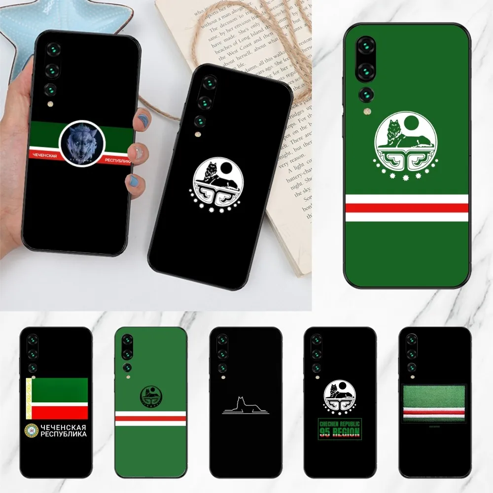 Chechnya Cool Mobile Cell Phone Case for Huawei P50 P40 P30 Pro Lite P Smart 2021 2019 Magic 3 Black Soft Phone Cover Funda