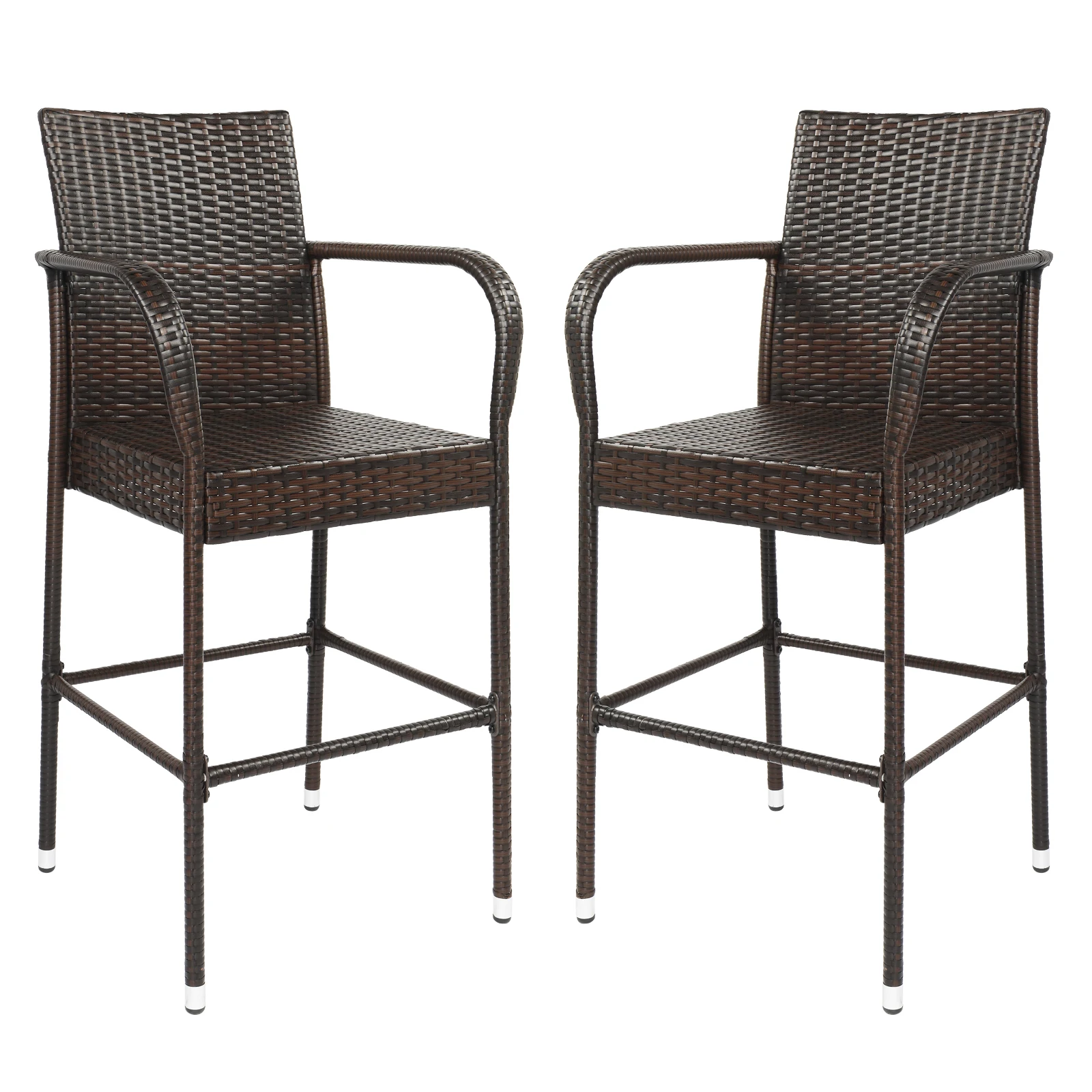 2pcs High Outdoor Bar Chair Brown Gradient  for Outdoor or Backyard