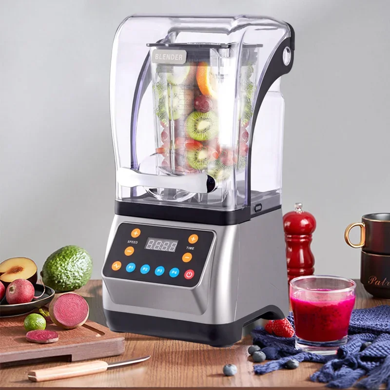 2025 New Product with Cover Mute Multi-functional Ice Machine Juicer Merchant Dual-purpose High-power Ice Crusher Milk  Shop