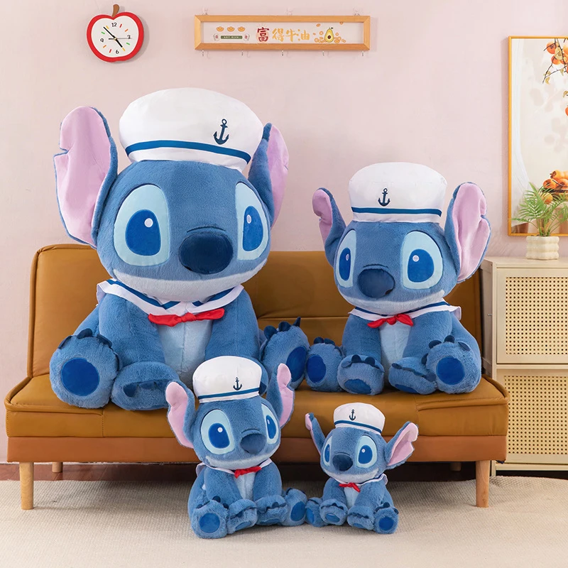 

Kawaii Disney Cartoon Navy Stitch Plush Toy Cute Hat Stitch Doll Stuffed Animal Kids Birthday Gift Plushie for Children