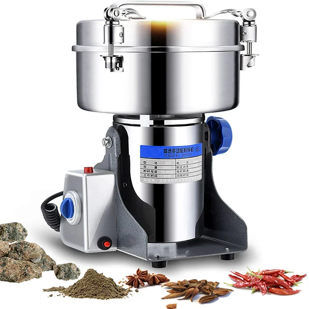 1000G Grinder Machine Grains Electric Herbal Coffee Powder Miller Dry Food High Speed Intelligent Spices Cereals Crusher