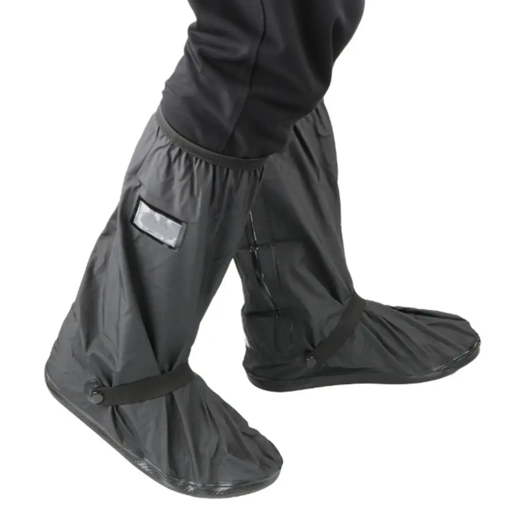 احذية المطر النسائية ذات الأنبوب العالي غطاء الحذاء السميك المتين غير القابل للانزلاق ومقاوم للاهتراء أغطية أحذية المطر لحماية المطر