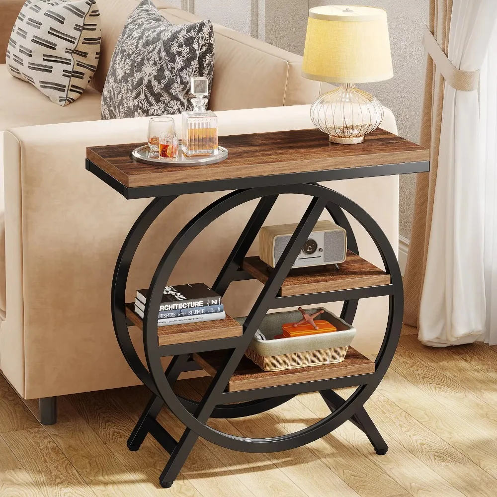 

zh New Design Arrival Wabi-Sabi American Style Side Table, Small Coffee Table for Small Living Room & Bedroom, Hotel & Airbnb&