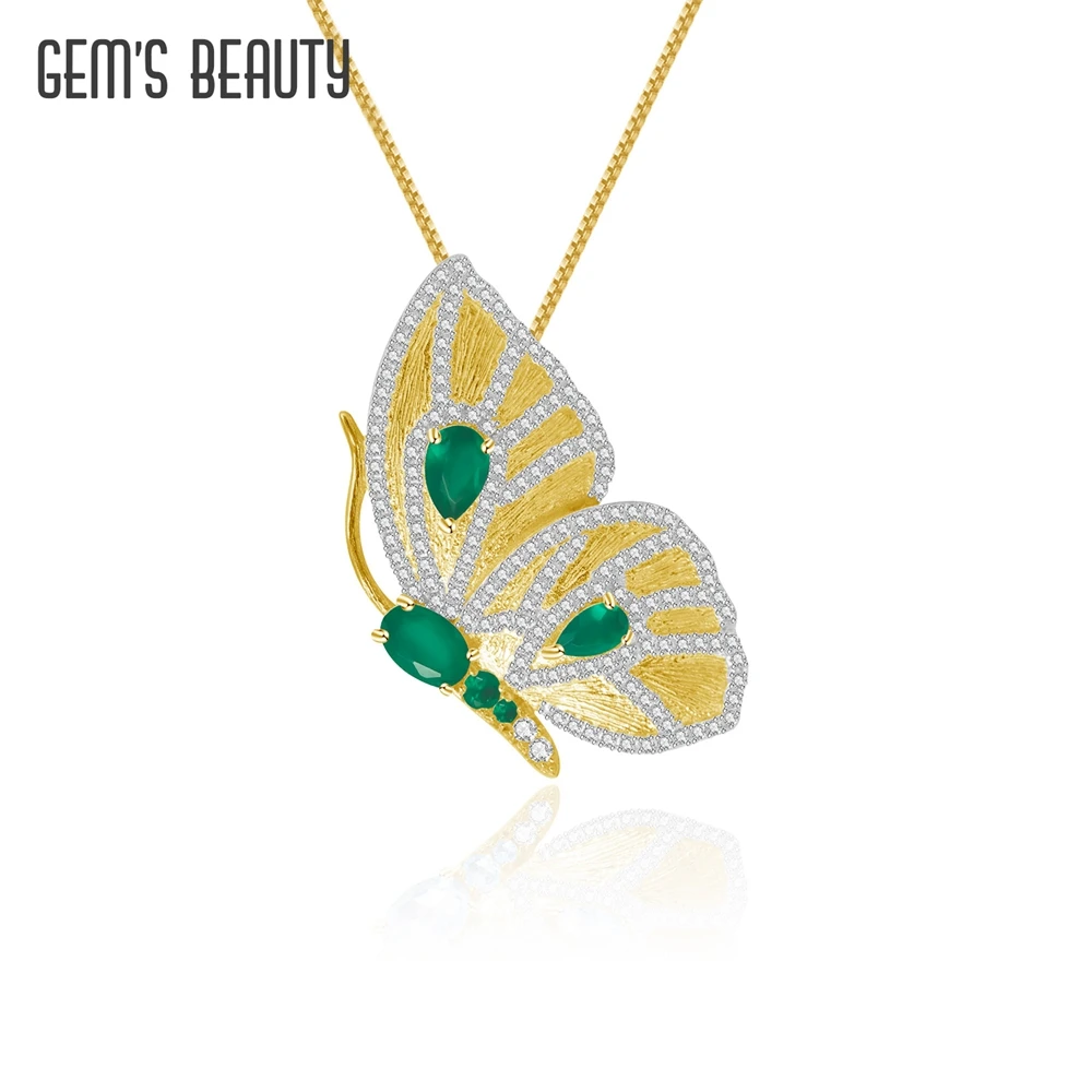 

GEM'S BEAUTY Butterfly 925 Sterling Silver Original Jewelry Pendants Necklaces For Women Fine Jewelry For Party Unique Design